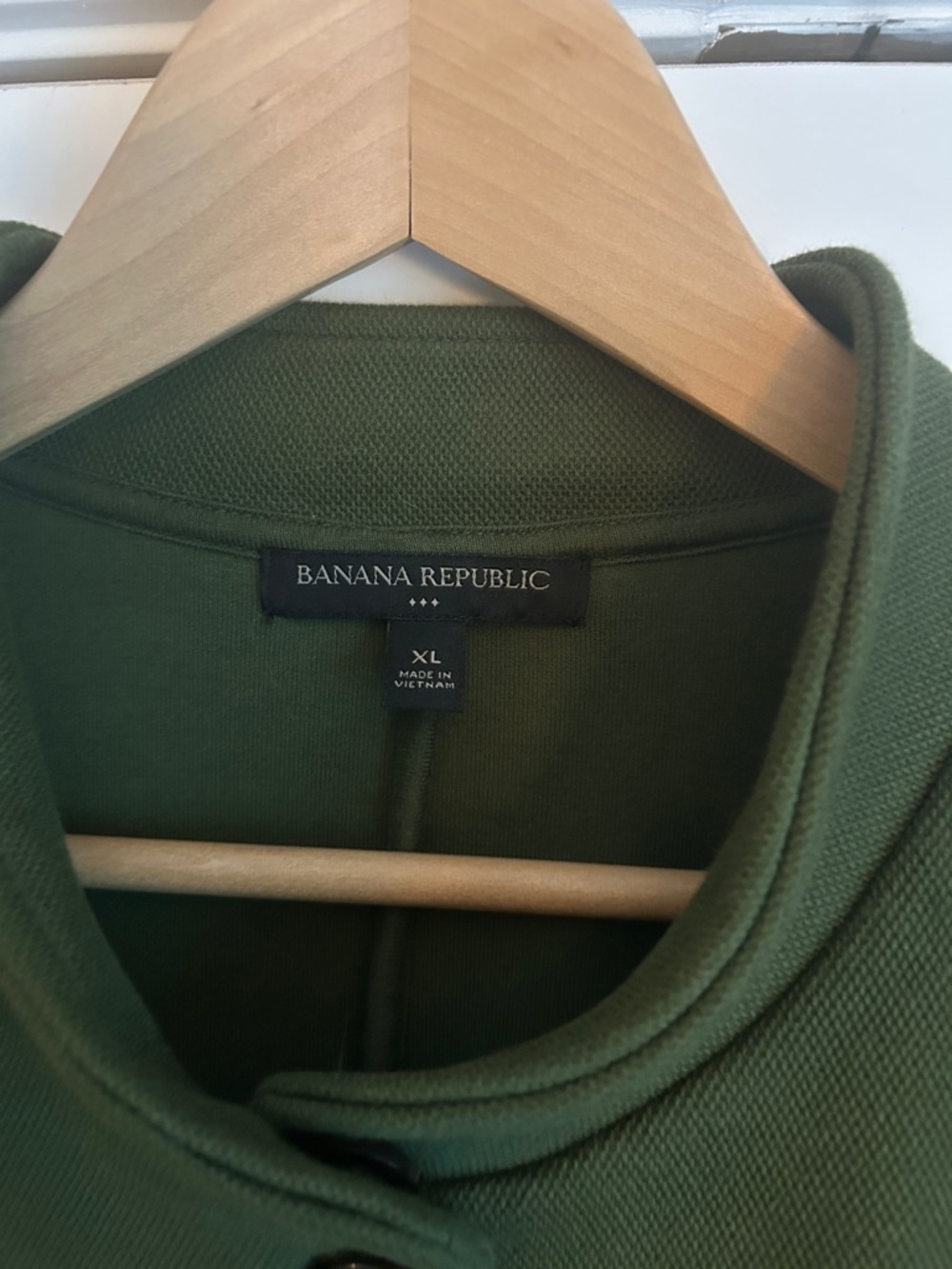 Banana Republic Olive Green Stand-Collar Button Blazer - Picture 2 of 4